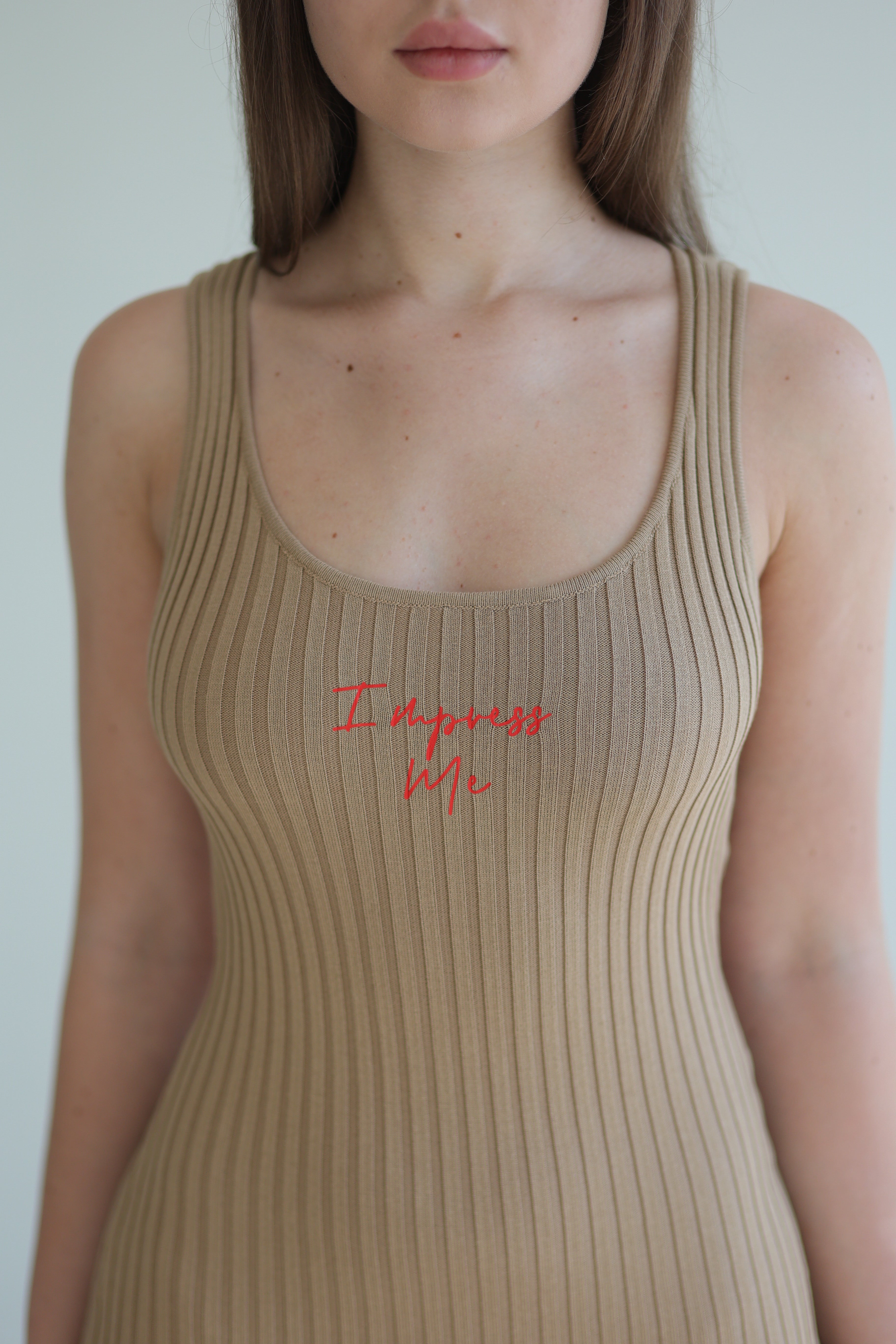 “Impress Me” Dress (Sleeveless) - Latte