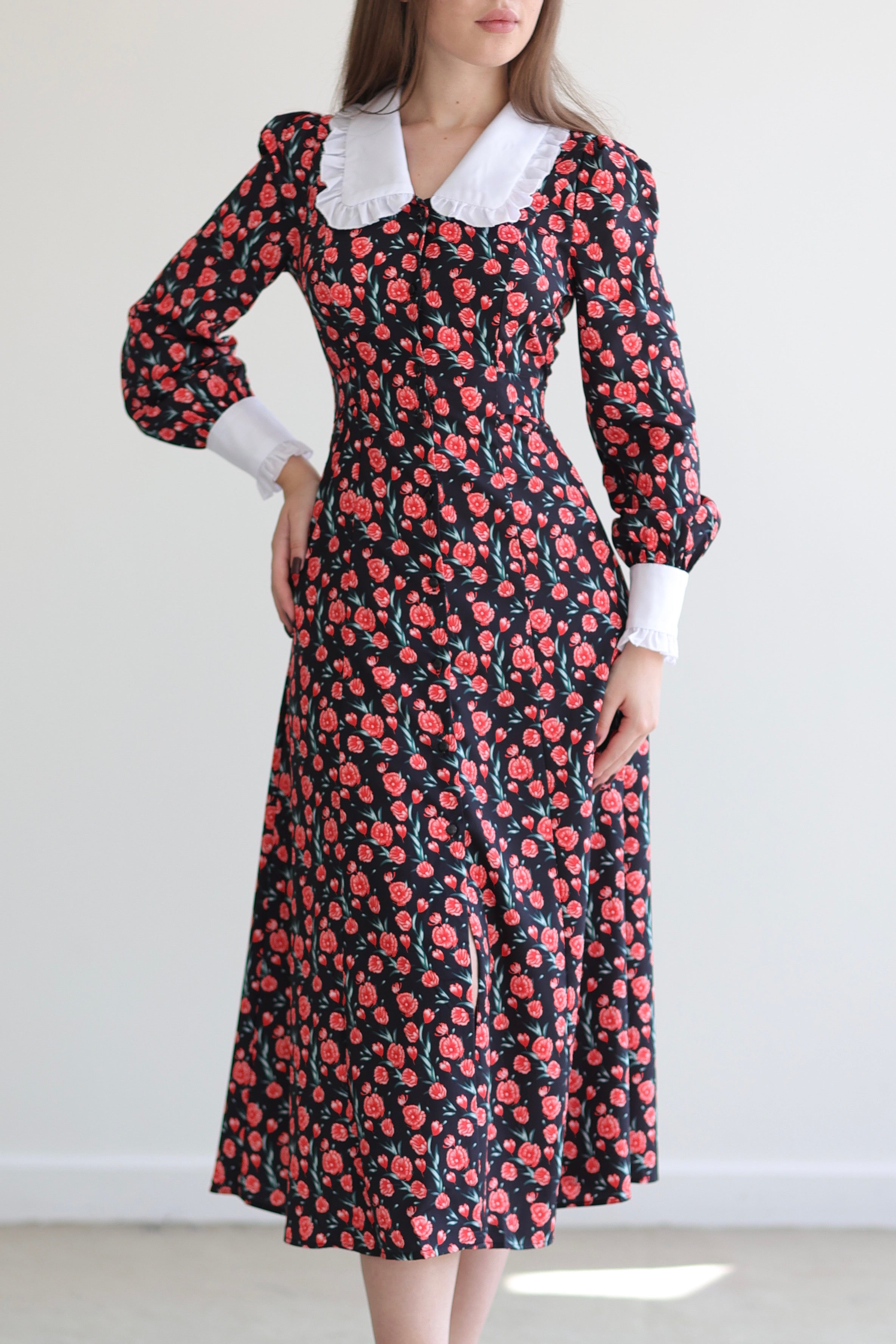 “ParTEA Time” Dress - Black and Berry